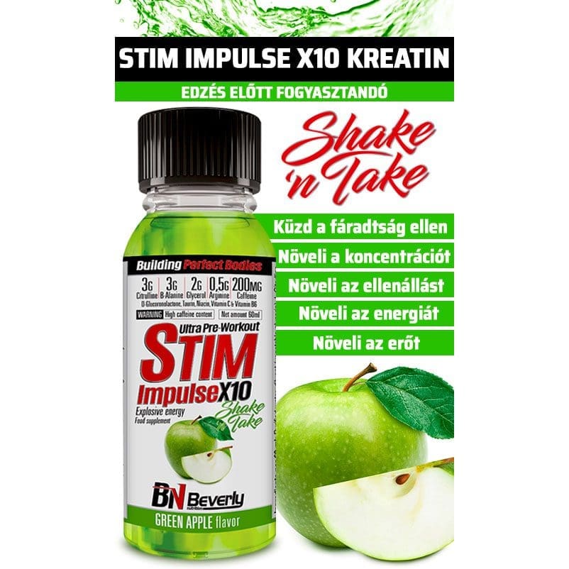 Beverly Nutrition Stim Impulse X10 kreatin könyen fogyasztható edzéseket megelőzően