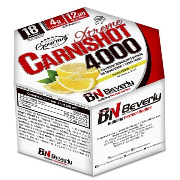 Beverly Nutrition Xtreme Carnishot 4000 L-carnitin zsírégető ital citromos ízben - Mastery webáruház